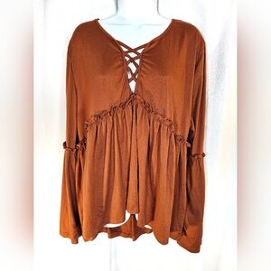 2/$20 Shein Curve 3XL Criss Cross Neck Top